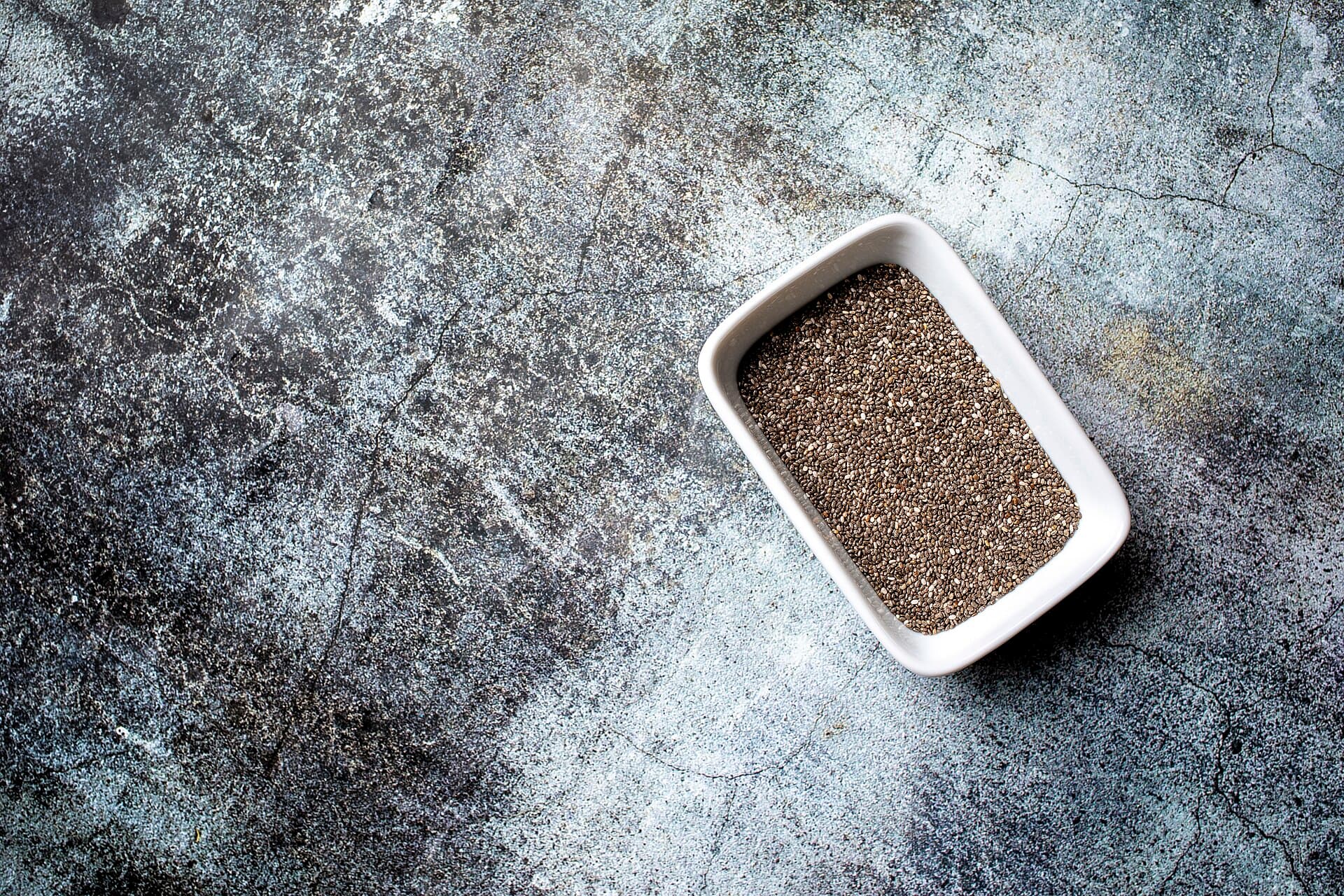 Close-up photo of chia seeds for the Agree Superfoods article on everyday chia use