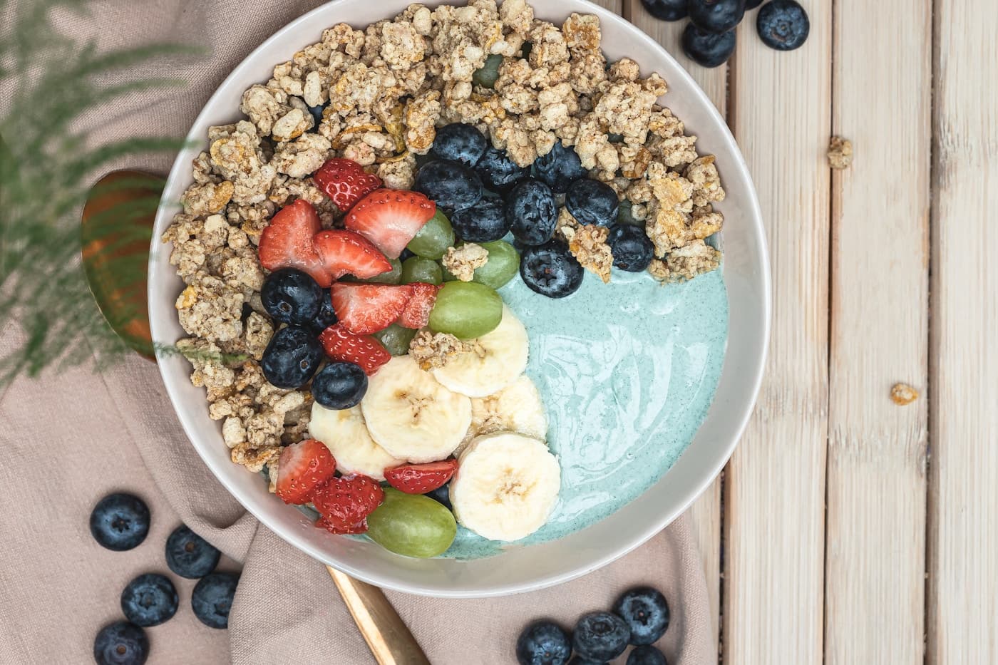 Healthy breakfast bowl with fruits and granola for a balanced daily diet plan