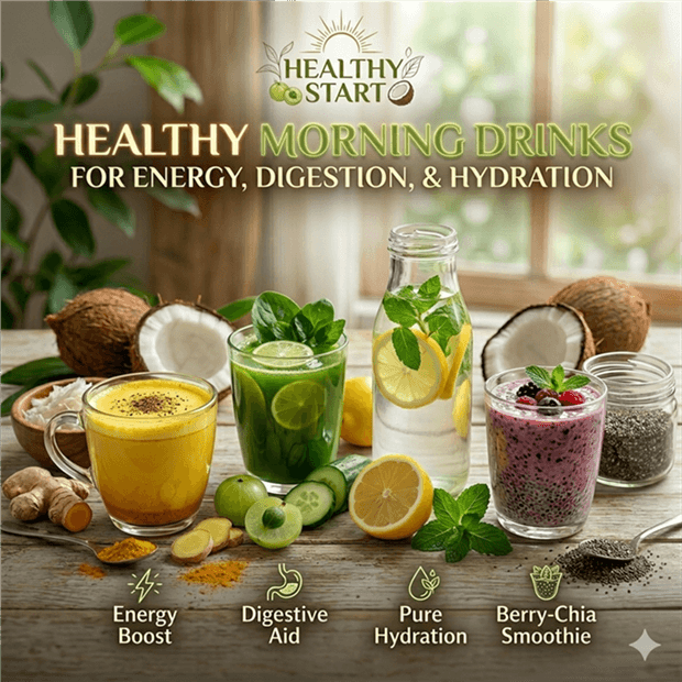 healthy morning drinks for energy and hydration
