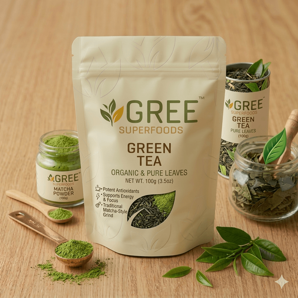 Agree Superfoods green tea product pack